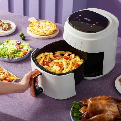 Newest Air Fryer Large 8.5 QT, White, 8 in 1 Touch Screen, Visible Window,  1750W 
