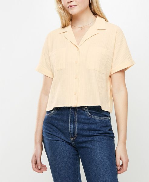 Women's Cotton On Erika Short Sleeve Shirt - Soft Sand