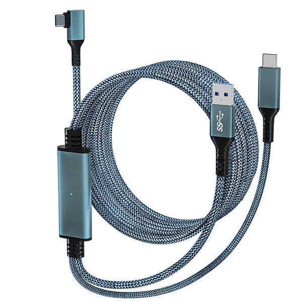 Link Cable with USB for Mate Quest3 Pico4, 3-in-1 Charging for VR Headset