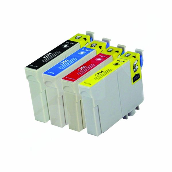 Compatible Epson T1281/1/2/3/4 Inkjet cartridge combo set- B/C/M/Y