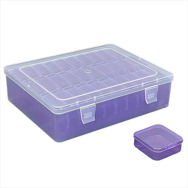 Purple Mini Tool Box 30 Compartments Small Items Crafts Storage Box