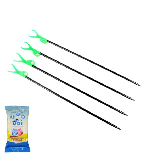 Fishing Rod Stands/Pen x Four With Wipes