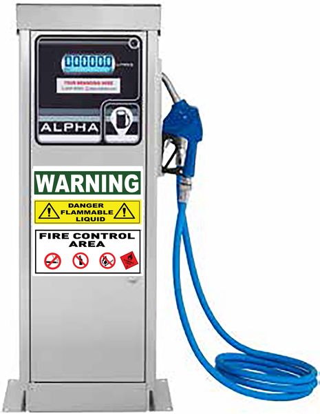 Warning Danger Flammable Liquid Fire Control Area 29x29cm Sign-2 Pack.