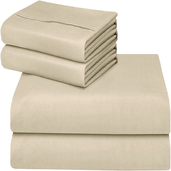Wonder Towel Luxury Wrinkle Resistant Queen Sheet Set 4 pcs Cream Beige