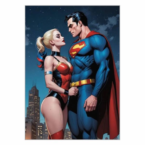 Superman and Harley Quinn Poster - A1