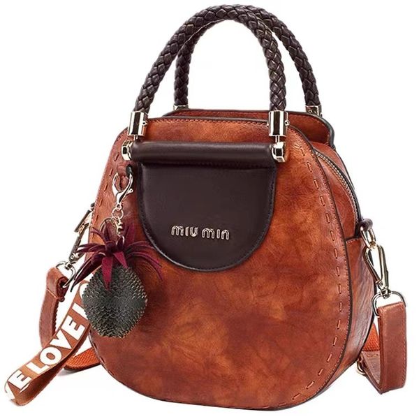 Vintage Woven Handbag Made of Genuine Leather