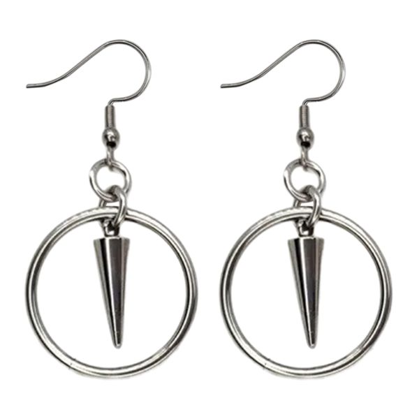 Unique Round Circle Cone Earrings Geometric Pendant Ear