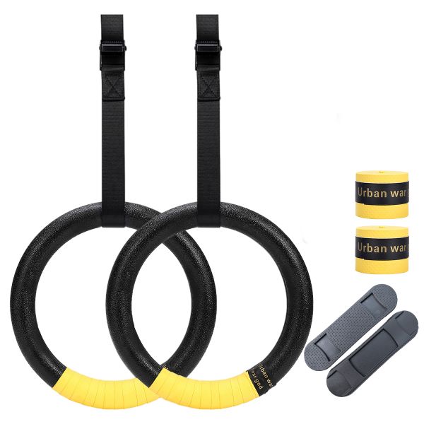 Gymnastic Rings Crossfit Adjustable Straps Anti-Slip Strength Training Gym