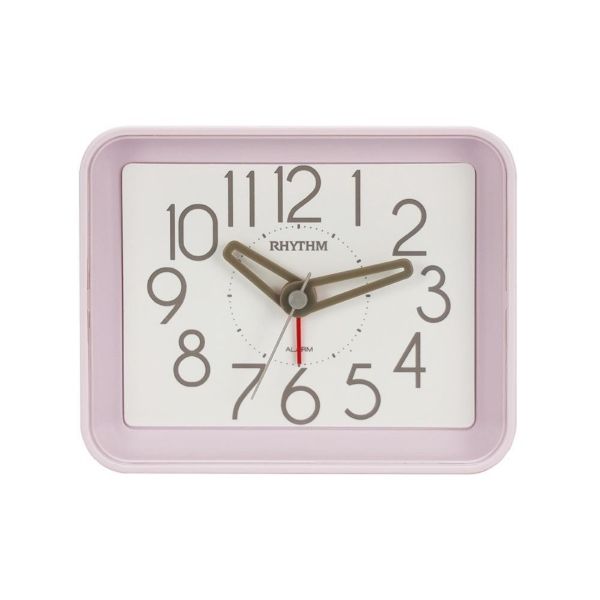 Rhythm Pink Plastic Battery Powered Analogue Alarm Clock