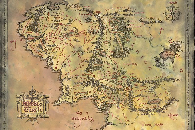 The Lord of the Rings (Map) Poster