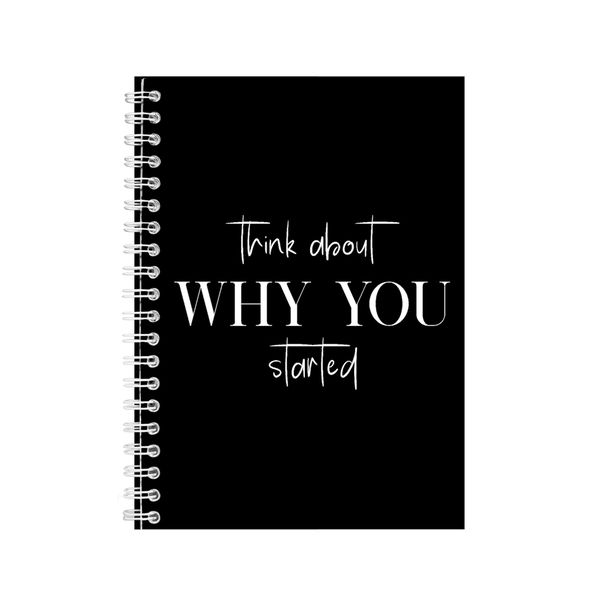 Think A5 Notebook Spiral Lined Motivational Saying Graphic Notepad Gift 185