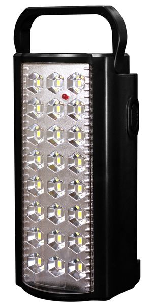 Silver Frame Rechargeable LED Lantern (1000 Lumen) - Black