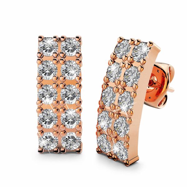 Dhia Rose Gold Glow Earring Embellished with Swarovski crystals