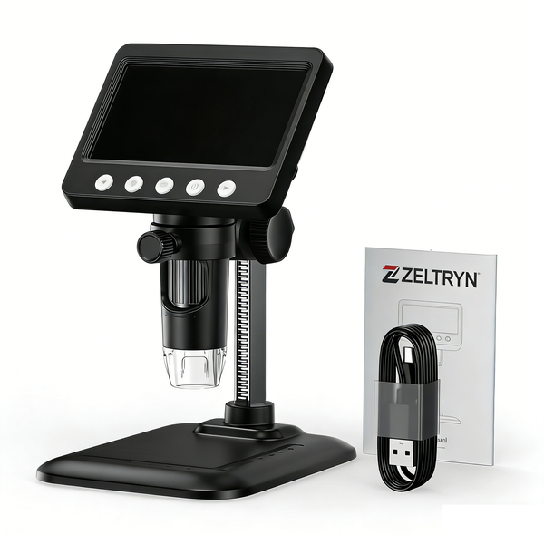 ZELTRYN 1000X Digital Microscope with 8-LED Ring Light