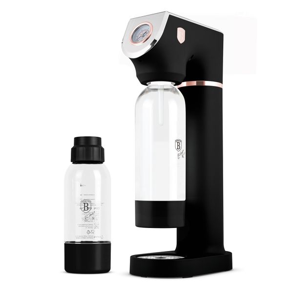 Berlinger Haus Soda Maker with 2 Bottles &amp; Barometer - Black Rose