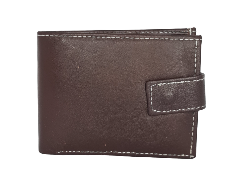 Genuine Leather Bifold Wallet Burgundy