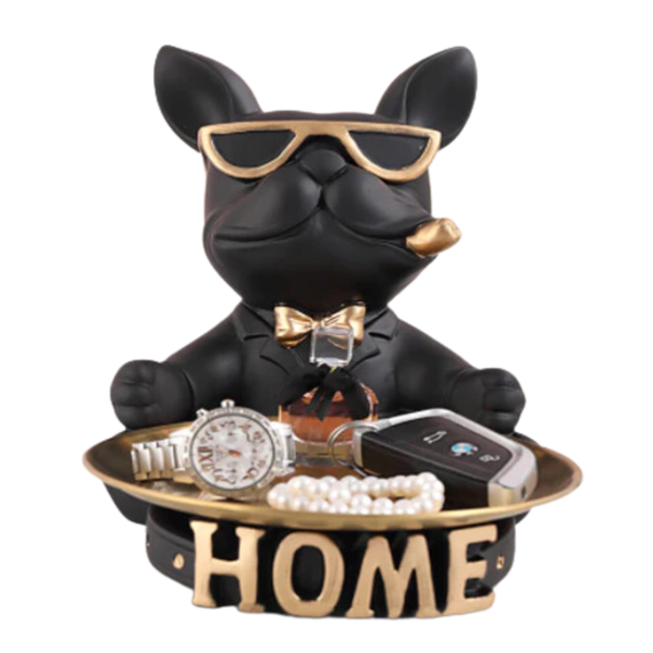 Bulldog with Written Bowl-Black
