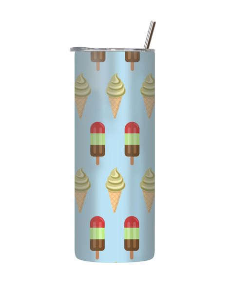 Ice Pop 20 Oz Tumbler with Lid and Straw Trendy Ice Cream Graphic Gift 218
