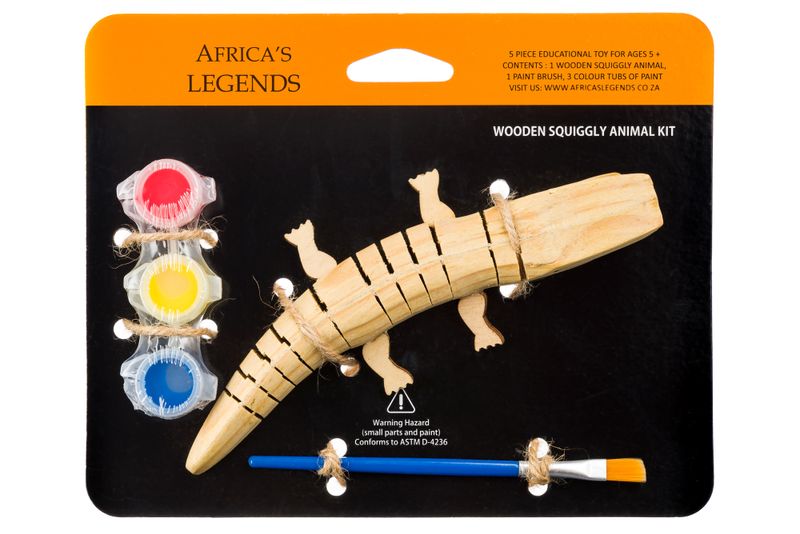 Africa's Legends - Wooden Squiggly Animal Kit For Children - Crocodile