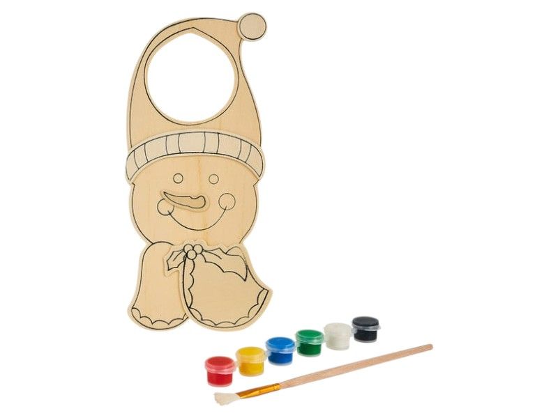 DIY Christmas Door Hanger - Snowman Design with Paint &amp; Pencil Set