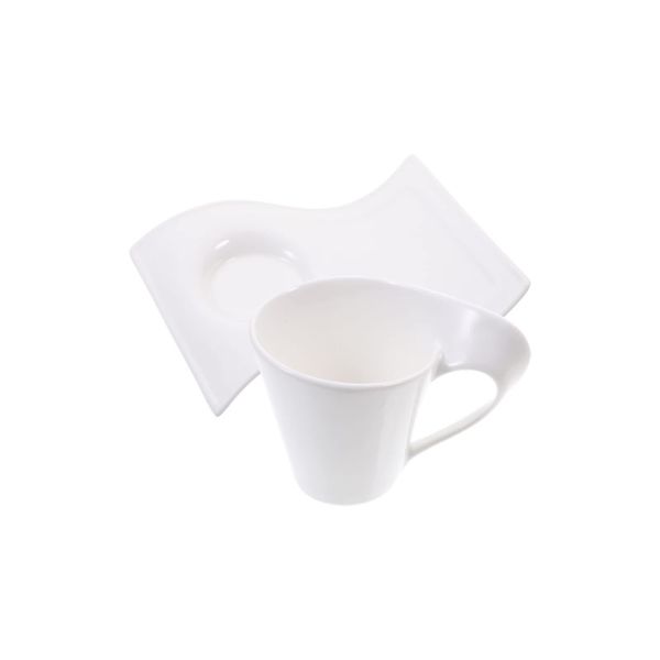 Wave Style Kitchen Cup With Saucer ZG9001B