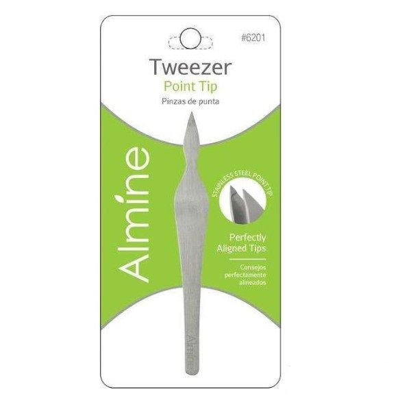 Almine - Stainless Steel Point Tip Tweezers x 5