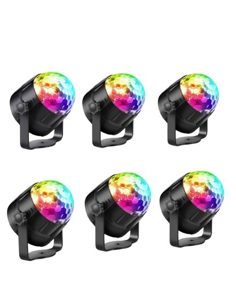 LED RBG Disco Ball Activated Party Light - Pack of 6