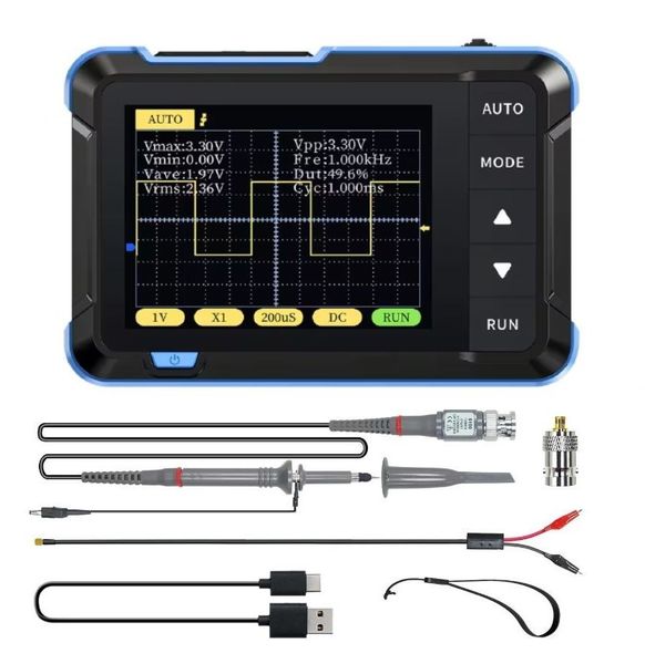 FNIRSI DSO152 Mini-Handheld Oscilloscope with x1x10 Oscilloscope Probe