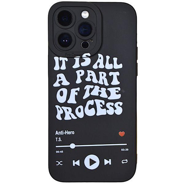 Black Phone Case with Song Lyrics for iPhone 14 Pro