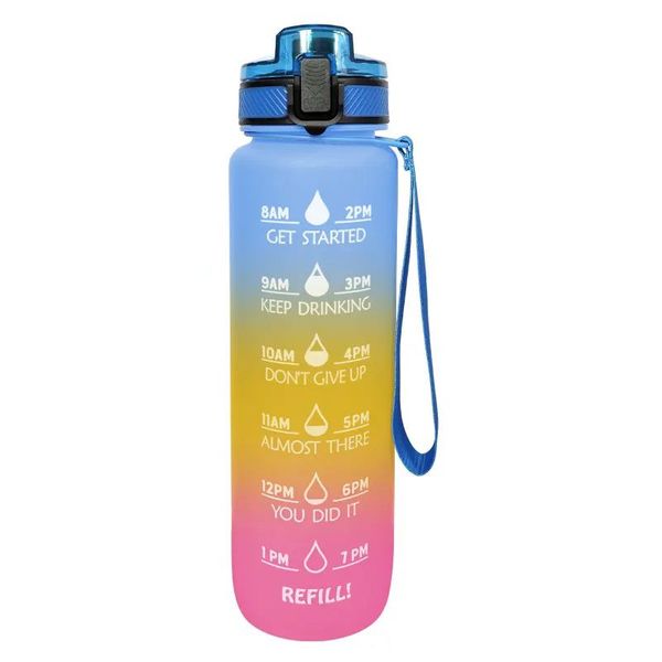 1L Blue/ Yellow /Pink Wide Mouth Water Bottle