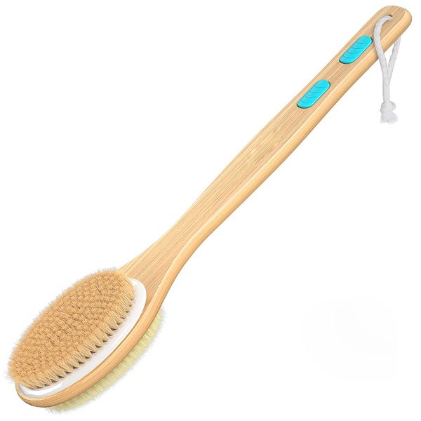 Long-handled Bath Brush Bamboo Double Side Shower Brush