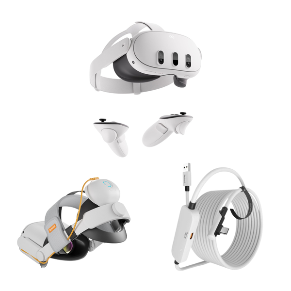 Oculus Quest 3-128GB, Head Strap+Fast Charging Link Cable (Parallel Import)