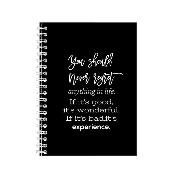 Experience A5 Notebook Spiral Lined Motivational Saying Graphic Notepad 169