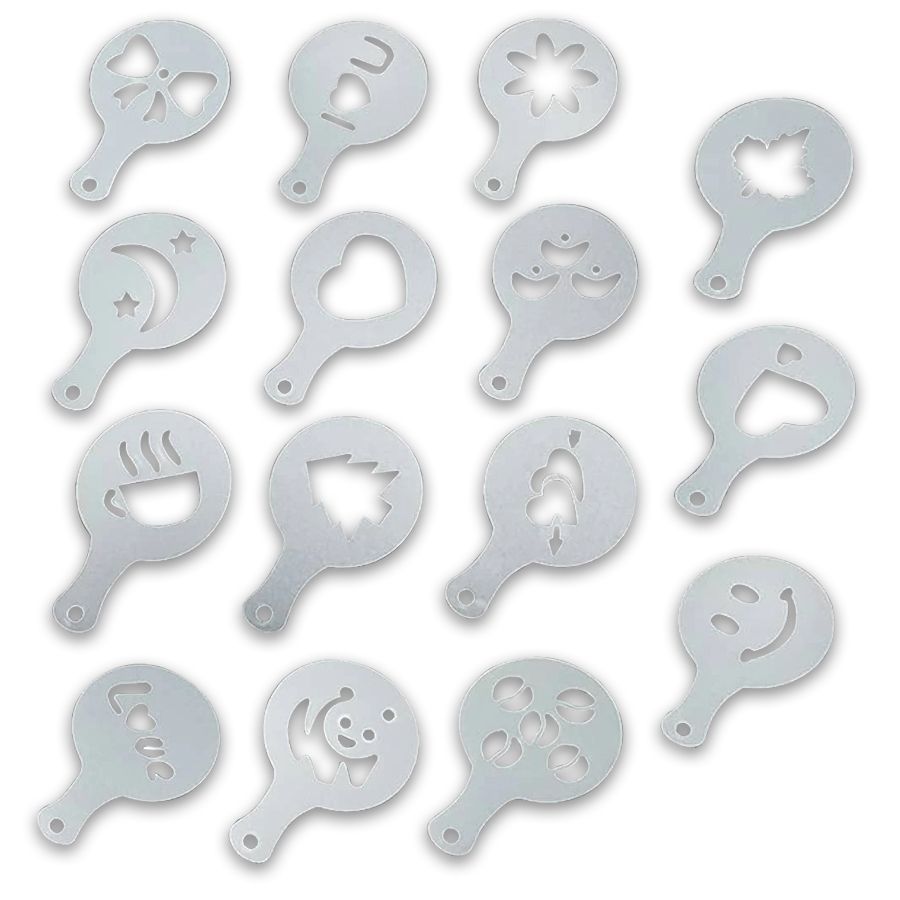 Latte Art Coffee Stencil Gift Set - 16 Piece | Shop Today. Get it ...