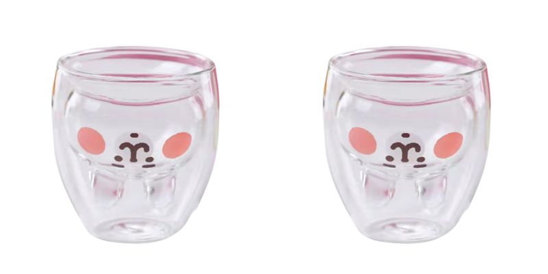 Double Walled Glass Tumbler with Rabbit Shape Set of 2