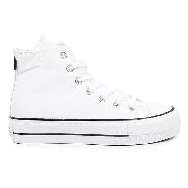 EKKO Retro Platform Women Canvas Sneakers Hi - White