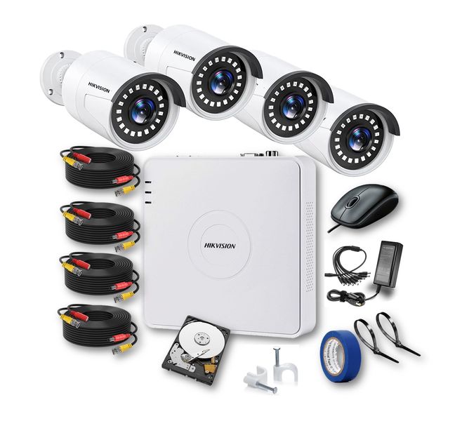 Hikvision CCTV Complete Kit 4 Channel 1080p &amp; 1TB Per Install