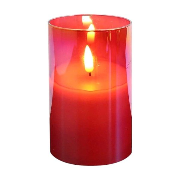 1 Piece Medium Transparent LED Wishing Candle Set With Warm Light - White