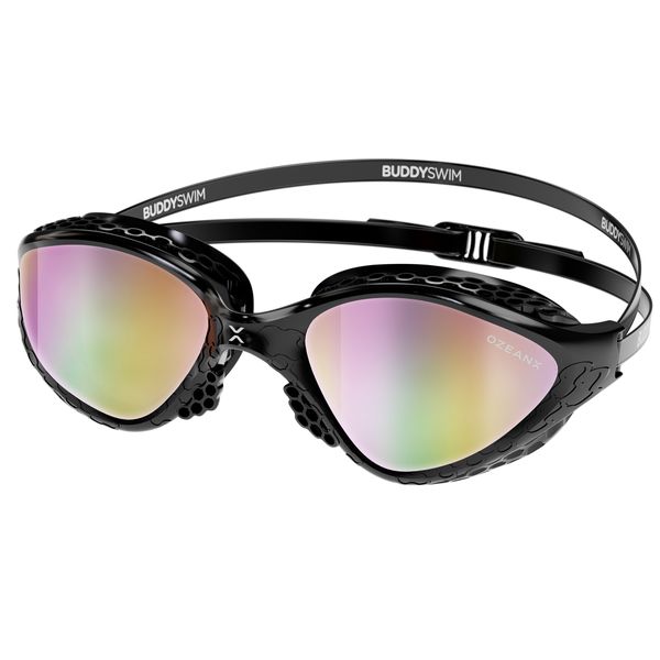 Buddyswim OzeanX Goggles Black Frame with Iridium Mirror Lens