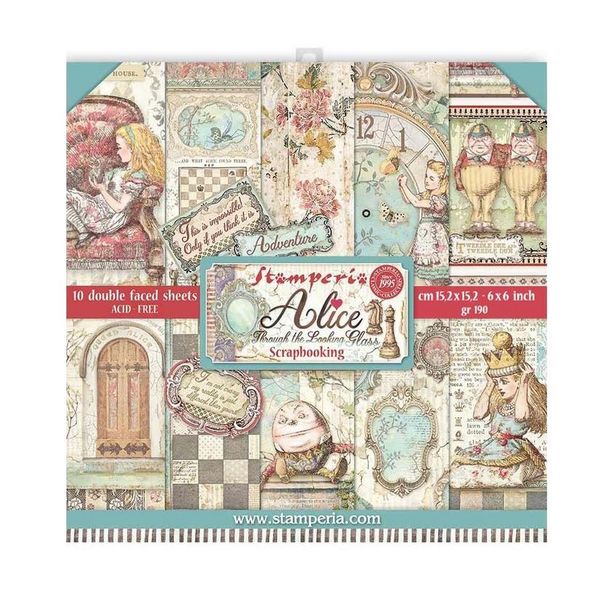 Stamperia Alice Through the Looking Glass 6"x6" Paper Pad (10pg)
