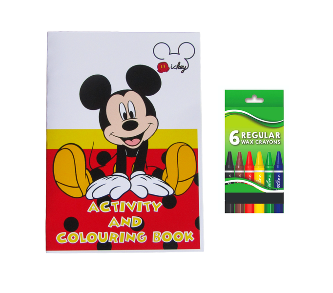 Mickey Activity and Colouring Book A5 plus 6 Wax Crayons