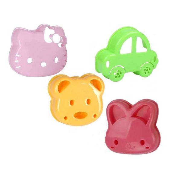 4 Pack Mini Cartoon Bread Cutter Sandwich Cutter Molds