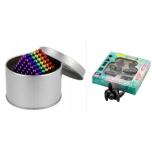 Rainbow Magnetic Balls with Case &amp; 10 Magnets Set - Magnetic Fideget Balls