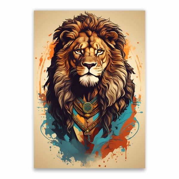 Lion Intricate Art Poster - A1