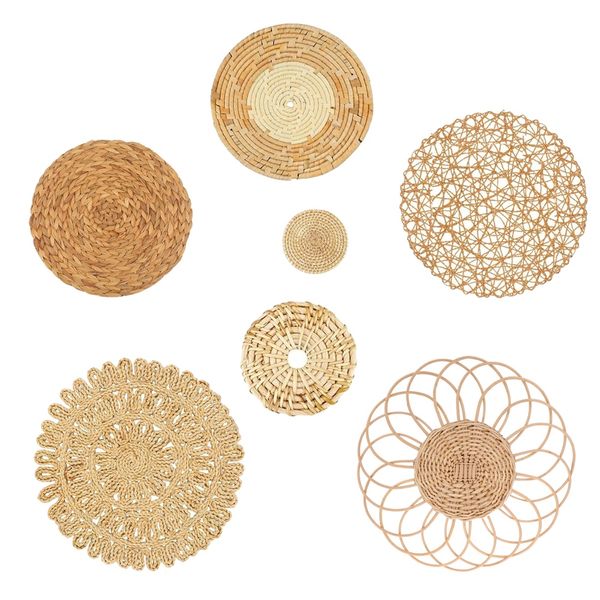 Decor Bohemian Vintage Style Wall Hanging Baskets 7pcs