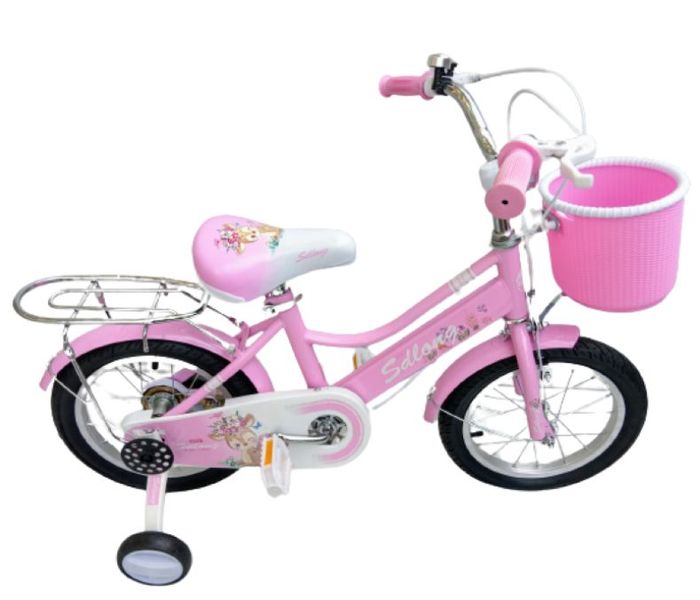 SamMag Kids Bicycle 2-4 Years, 12 Inch with Basket and Side Wheels