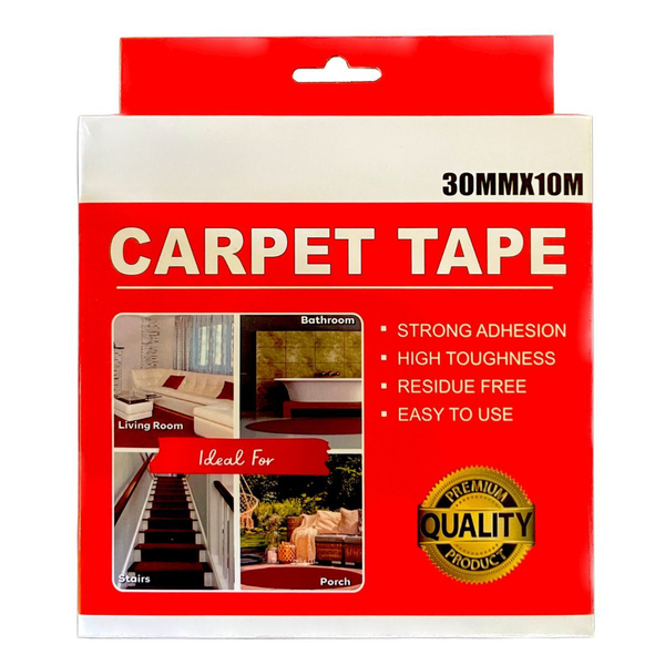 Heavy-Duty Double-Sided Carpet Tape (30mm x 10m) |Residue-Free &amp; Floor Safe