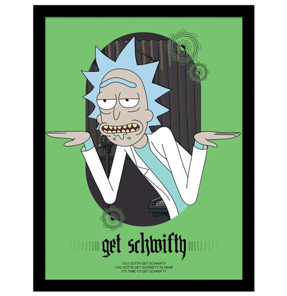 Rick And Morty (Get Schwifty) Framed Collector Print 40cm x 30cm