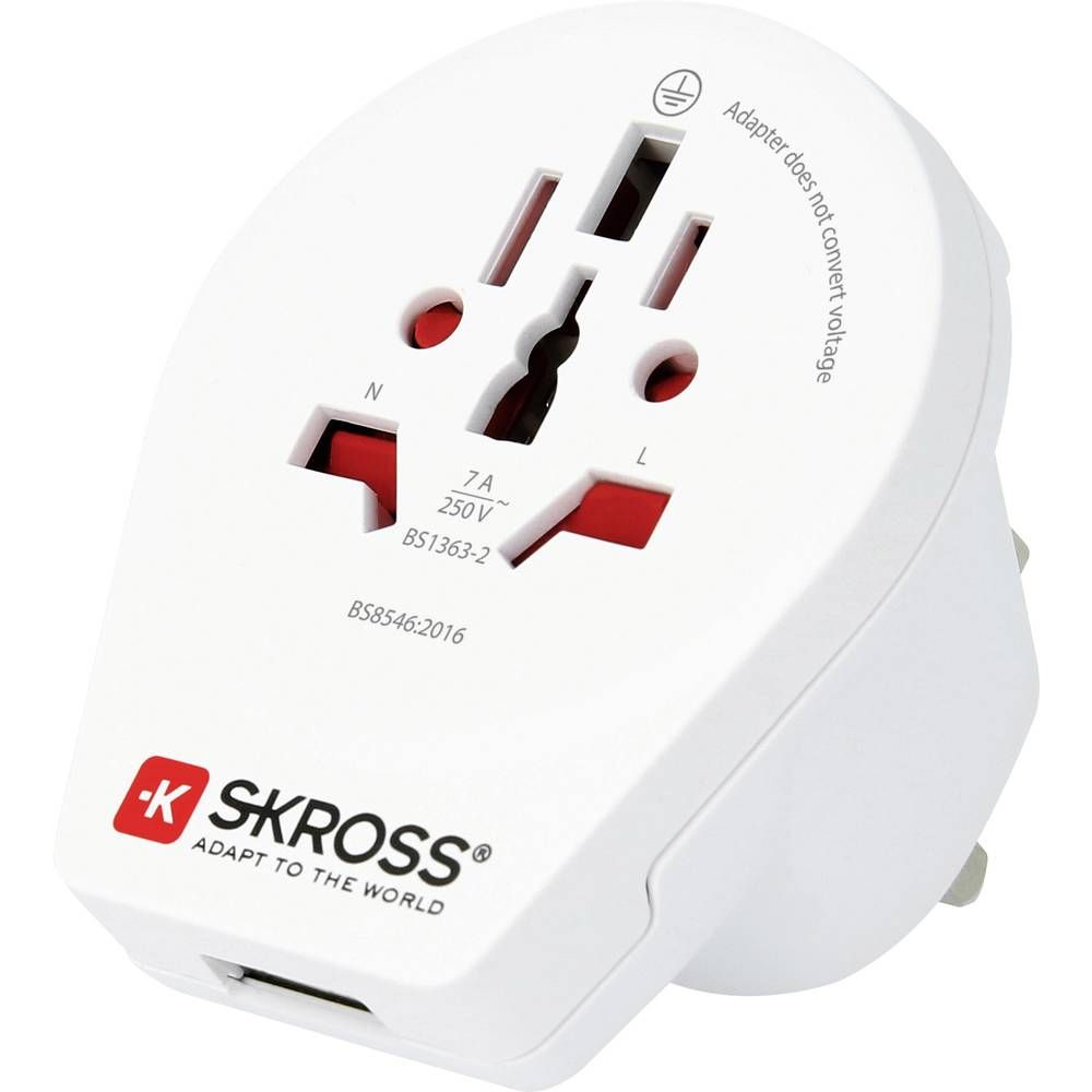 Skross World to UK USB 7A (BS) Travel Adapter