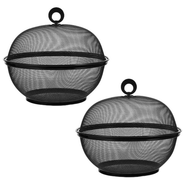 Fruit Basket with Lg To Prevent Insects and Flies Black